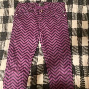 Tripp NYC Purple and Black Zigzag Skinny Jeans